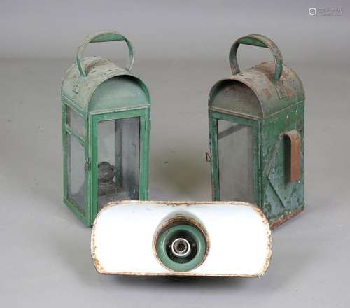 A pair of British Railways hand lamps