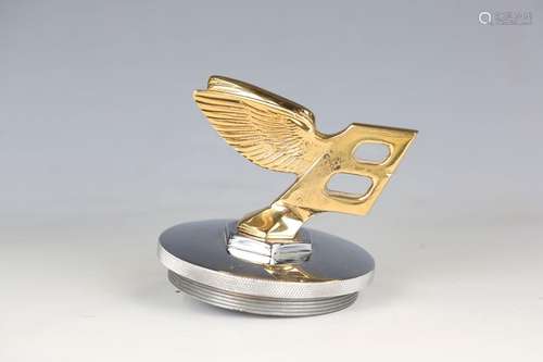 A chromium and gilt plated cast metal Bentley 'Flying B' car...