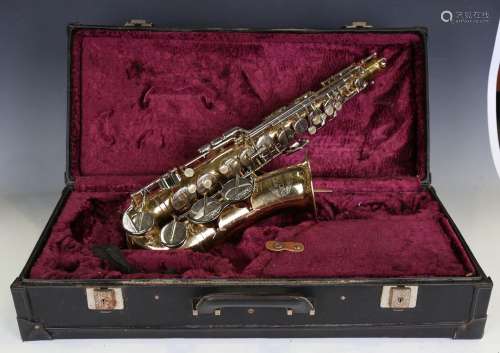 A late 20th century Amati Corton lacquered brass alto saxoph...