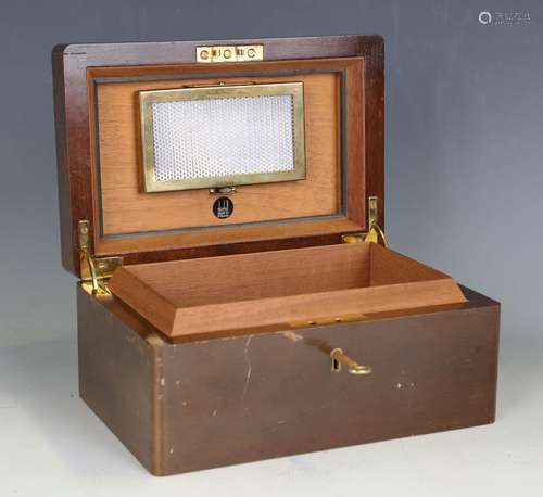 A Dunhill walnut cased cigar humidor