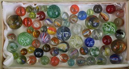 A collection of approximately 110 vintage marbles