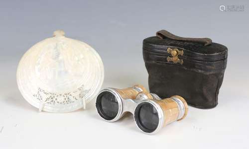 A pair of early 20th century French mother-of-pearl opera gl...