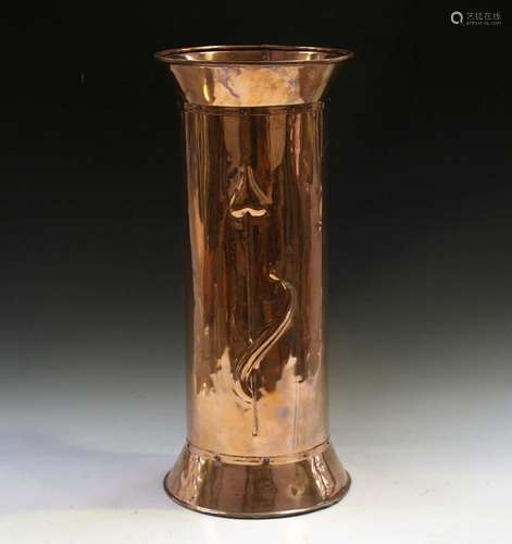 A 20th century Arts and Crafts copper stick stand