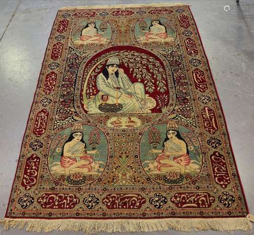 A Kerman pictorial prayer rug