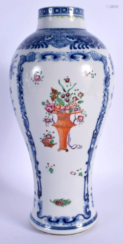 A LARGE 18TH CENTURY CHINESE EXPORT BLUE AND WHITE BALUSTER ...