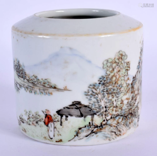A CHINESE FAMILLE ROSE PORCELAIN BRUSH WASHER 20th Century. ...