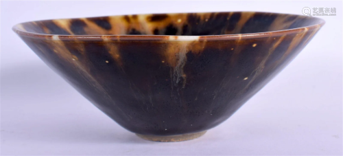 A CHINESE TORTOISESHELL GLAZED HARES FOOT TYPE BOWL 20th Cen...