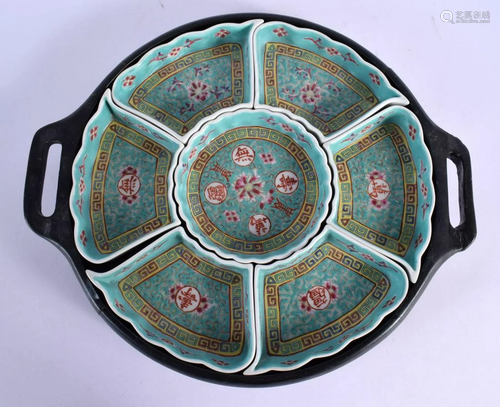 A CHINESE REPUBLICAN PERIOD HORDEVRES SET OF DISHES painted ...