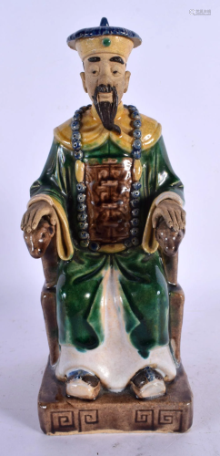 AN EARLY 20TH CENTURY CHINESE SANCAI GLAZED FIGURE Late Qing...