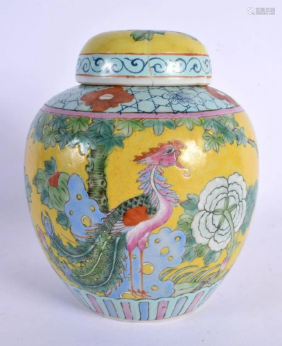 AN EARLY 20TH CENTURY CHINESE FAMILLE JAUNE STRAITS GINGER J...