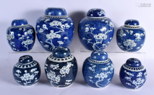 A COLLECTION OF CHINESE QING DYNASTY BLUE AND WHITE PORCELAI...