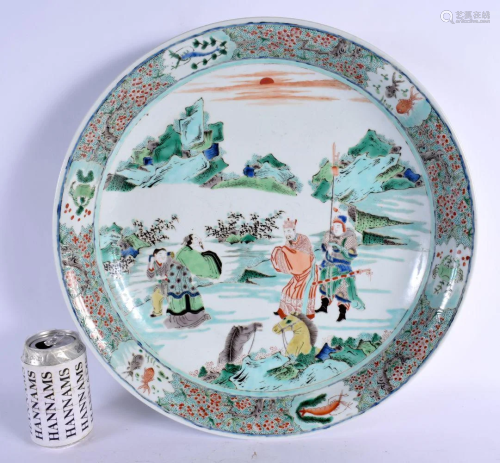 A LARGE EARLY 29TH CENTURY CHINESE FAMILLE VERTE PORCELAIN D...