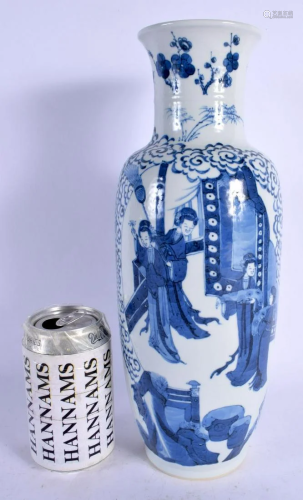 A 19TH CENTURY CHINESE BLUE AND WHITE PORCELAIN VASE Kangxi ...