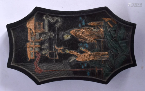 A CASED EARLY 20TH CENTURY CHINESE BLACK INK CAKE Late Qing/...