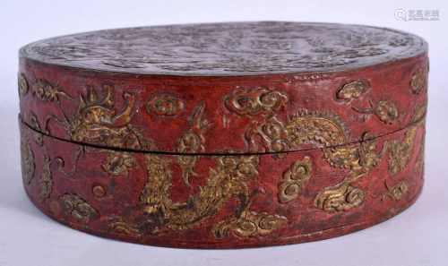 AN EARLY 20TH CENTURY CHINESE TIBETAN LACQUERED BOX AND COVE...