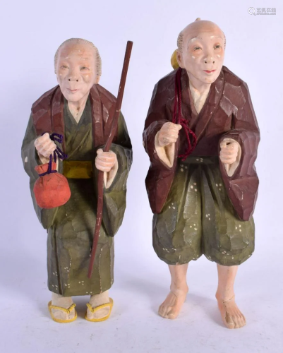 A PAIR OF LATE 19TH CENTURY JAPANESE MEIJI PERIOD PAPER MACH...