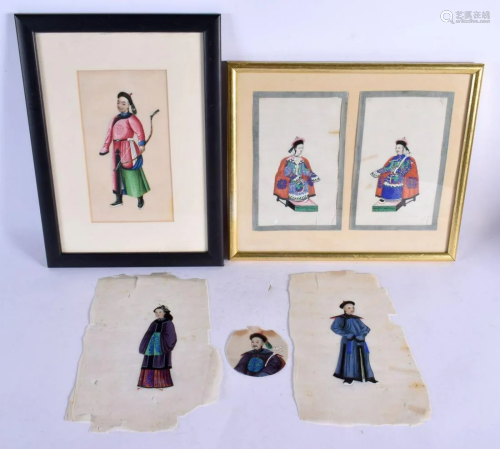 Chinese School (19th Century) 6 x Pith, Watercolours. Larges...