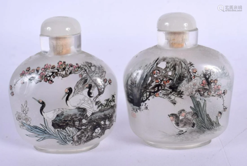 TWO CHINESE REPUBLICAN PERIOD SNUFF BOTTLES. 7 cm x 5.5 cm. ...