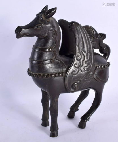A 17TH/18TH CENTURY CHINESE BRONZE FLYING TIGER CENSER Ming/...