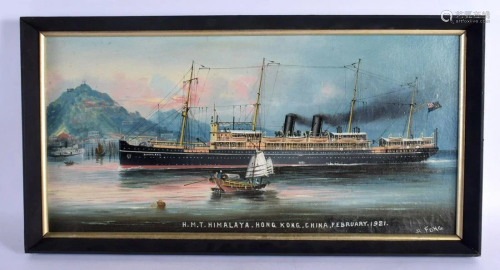 Chinese School (C1920) Oil on canvas, HMT Himalaya, Shipping...