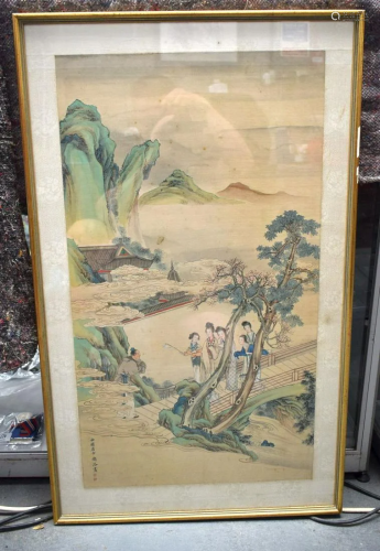 Chinese School (19th Century) Watercolour, Beauties within a...