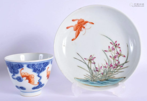 AN EARLY 20TH CENTURY CHINESE FAMILLE ROSE PORCELAIN SAUCER ...