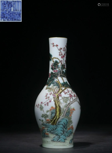 CHINESE FAMILLE-ROSE VASE DEPICTING 'THREE FRIENDS OF W...