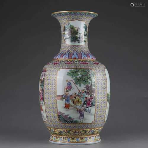 CHINESE FAMILLE-ROSE VASE DEPICTING 'CHILDREN AT PLAY&#...