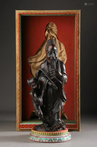 CHINESE AGARWOOD FIGURE OF SHOUXING