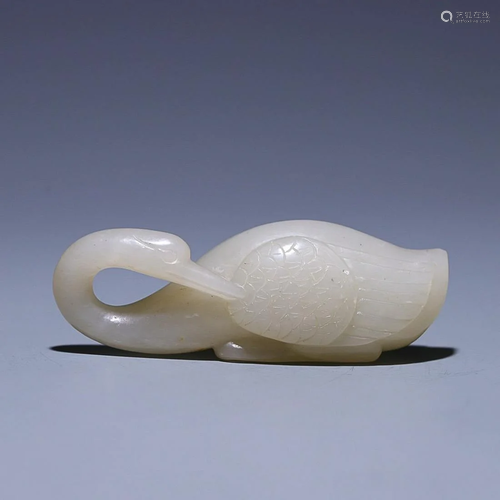 CHINESE HETIAN JADE CRANE