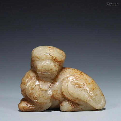 CHINESE HETIAN JADE AUSPICIOUS BEAST