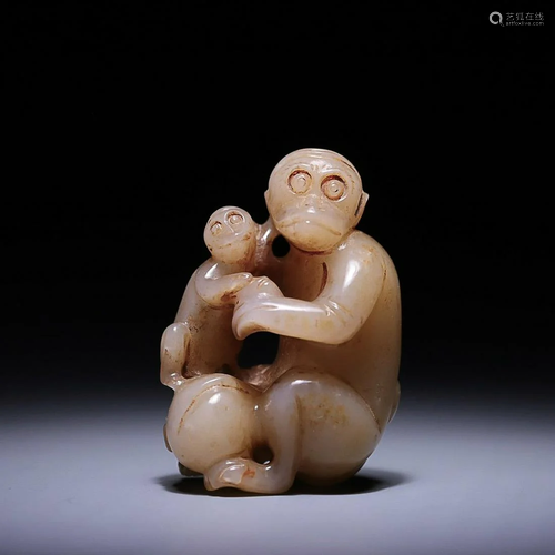 CHINESE HETIAN JADE MONKEYS