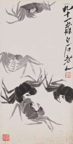 QI BAISHI (1864-1957) Ink Crabs