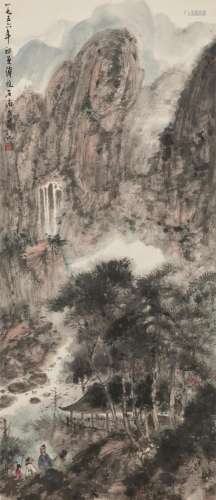 FU BAOSHI (1904-1965) Viewing Waterfall on a Summer Day