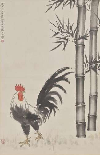 XU BEIHONG(11895-1953) Bamboo and Rooster