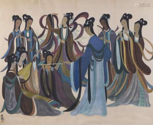 LIN FENGMIAN (1900-1991) Dunhuang Musicians