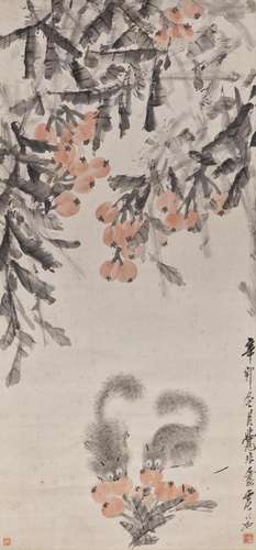 XUGU (1824-1896) Squirrels and Loquats