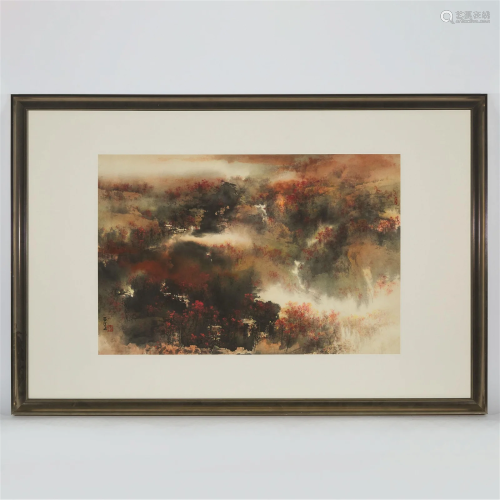 He Baili (Paklee Ho, 1945- ), Autumn Landscape, 何百里 (1945...
