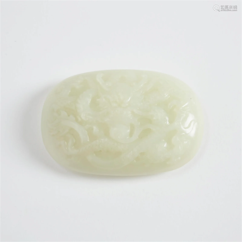A White Jade ‘Dragon’ Belt Buckle, Qing Dynasty, 18th Centu