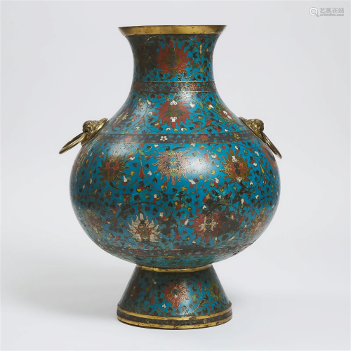 A Large Cloisonné Enamel 'Lotus' Vase, Jingtai Mar...