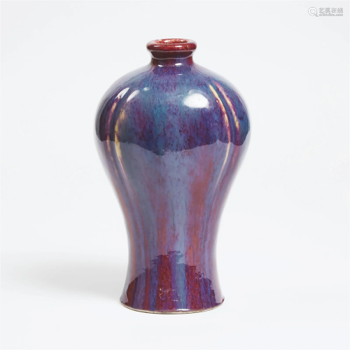 A Chinese Flambé Glazed Meiping Vase, Qing Dynasty, 18th/19