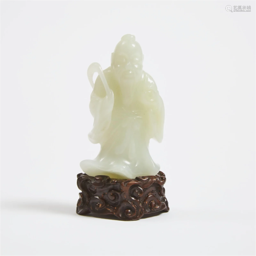 A White Jade Figure of an Immortal, Qing Dynasty, 18th/19th