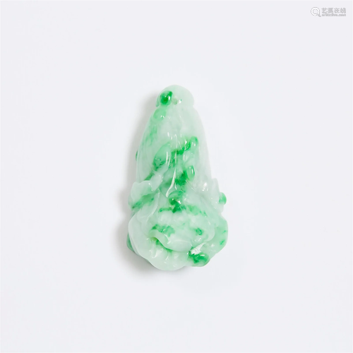 A Natural Jadeite Cabbage 'Hundred Fortune' Pendan...