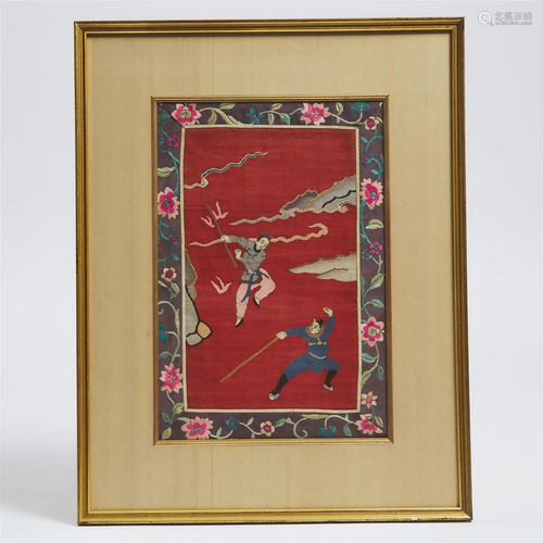 A Group of Twenty-Six Chinese Silk Kesi Panels, Late Qing/R