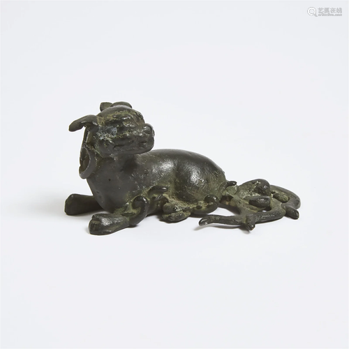 A Chinese Bronze 'Mythical Beast' Paperweight, Min...