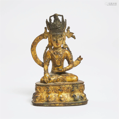 A Gilt Bronze Figure of Akshobhya, Western Tibet, 13th/14th