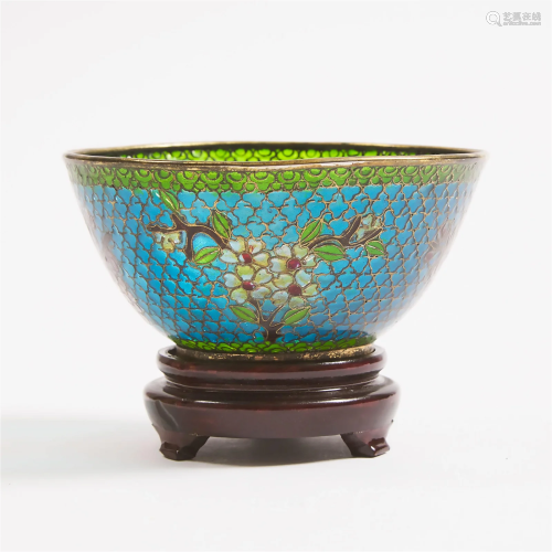 A Chinese Silver-Gilt and Plique-à-Jour Enamel Bowl, Early