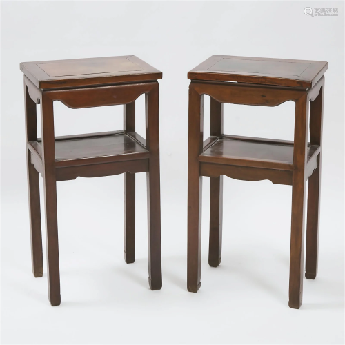 A Pair of Rosewood Side Tables, Mid 20th Century, 建国初期 花...
