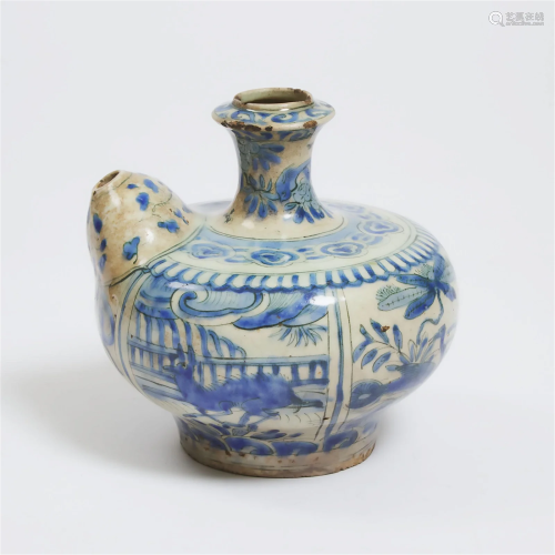 A Safavid Blue and White Pouring Vessel (Kendi), Persia, 17