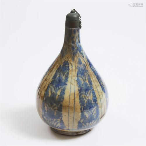 A Safavid Blue and White Bottle Vase, Persia, 17th Century,